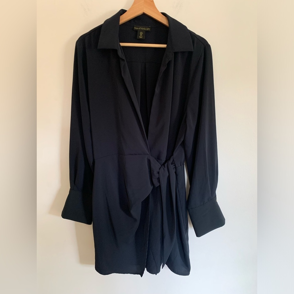 House of Harlow 1960 Black Wrap Mini Dress